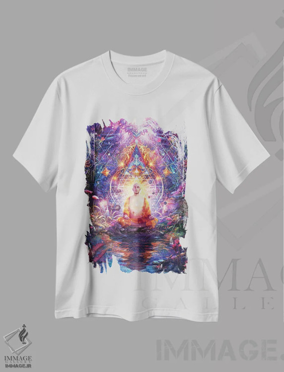 تیشرت سفید طرح دار لحظه ای آفتاب را حس کردم، دکوراسیون جایگزین اثر کامرون گری | فروشگاه ایماژ