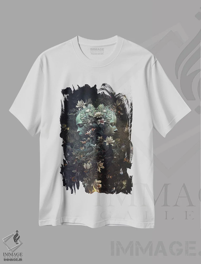 تیشرت سفید طرح دار انعکاس ها در یک رویا، دکوراسیون جایگزین اثر کامرون گری | immage.ir