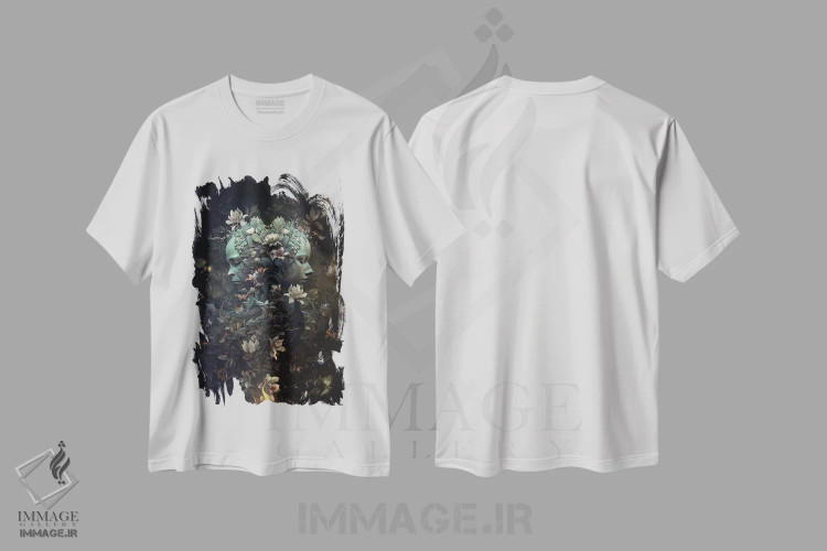 تیشرت سفید طرح دار انعکاس ها در یک رویا، دکوراسیون جایگزین اثر کامرون گری | immage.ir