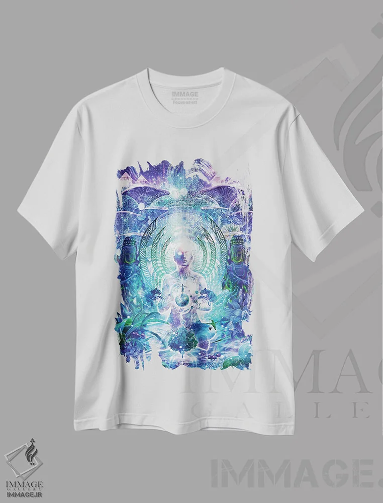 تیشرت سفید طرح دار ناظران آسمان، دکوراسیون جایگزین اثر کامرون گری | immage.ir