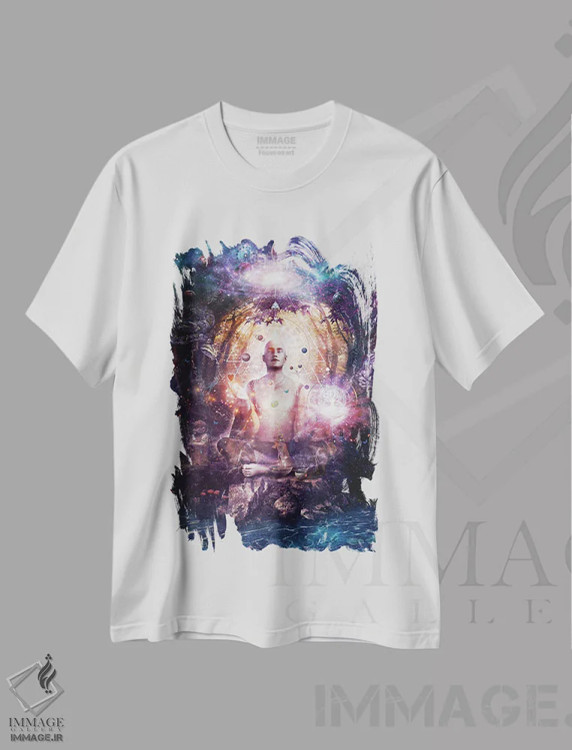تیشرت سفید طرح دار متصل به سرچشمه، دکوراسیون جایگزین اثر کامرون گری | فروشگاه ایماژ
