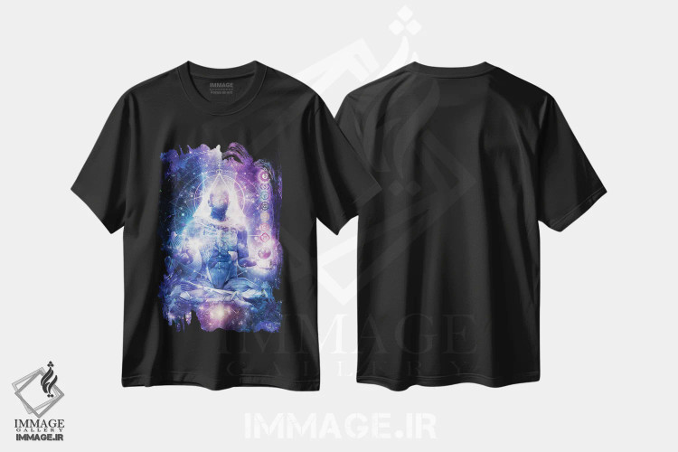 تیشرت مشکی طرح دار ذهن نورانی، دکوراسیون جایگزین اثر کامرون گری | فروشگاه ایماژ