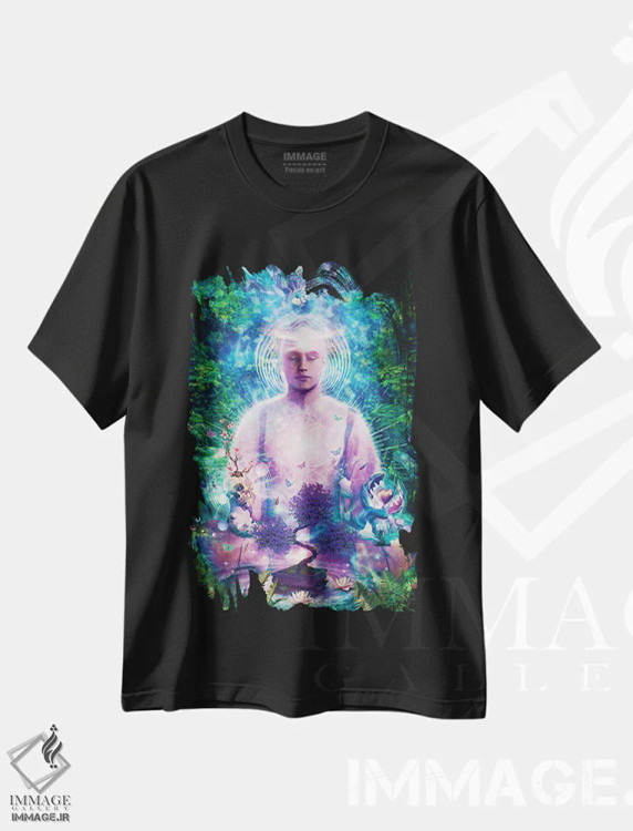 تیشرت مشکی طرح دار مدیتیشن روزانه، دکوراسیون جایگزین اثر کامرون گری | فروشگاه ایماژ