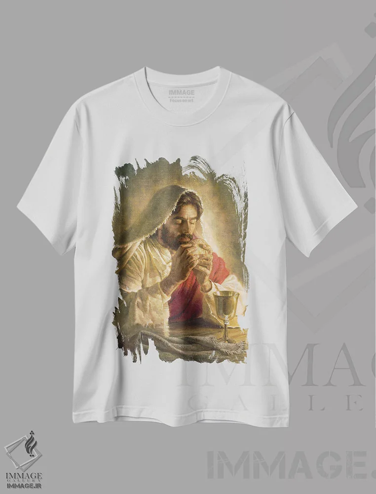 تیشرت سفید طرح دار نان حیات، مدیوم اثر کربرت گوتیه | فروشگاه ایماژ