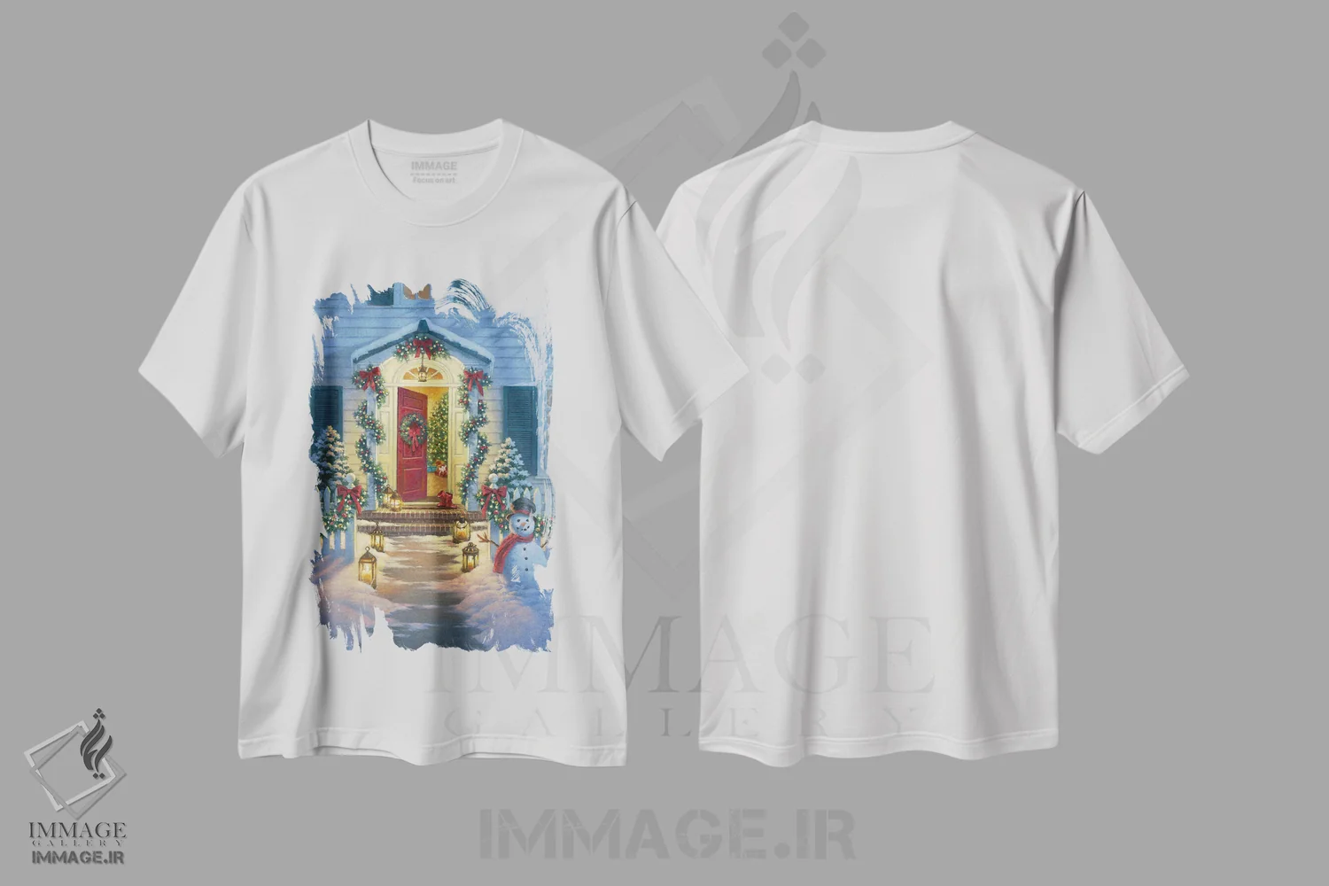 تیشرت سفید طرح دار ایوان کریسمس، دکور تعطیلات اثر کربرت گوتیه | immage.ir