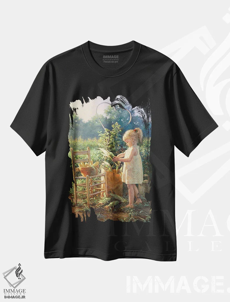 تیشرت مشکی طرح دار ایمی، مدیوم اثر کربرت گوتیه | فروشگاه ایماژ