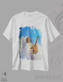 تیشرت سفید طرح دار فرشته با لوت، دکور تعطیلات اثر کربرت گوتیه | فروشگاه ایماژ