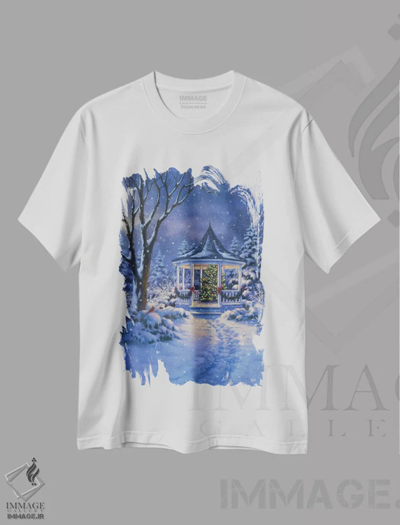 تیشرت سفید طرح دار آلاچیق تعطیلات، دکور تعطیلات اثر کربرت گوتیه | immage.ir