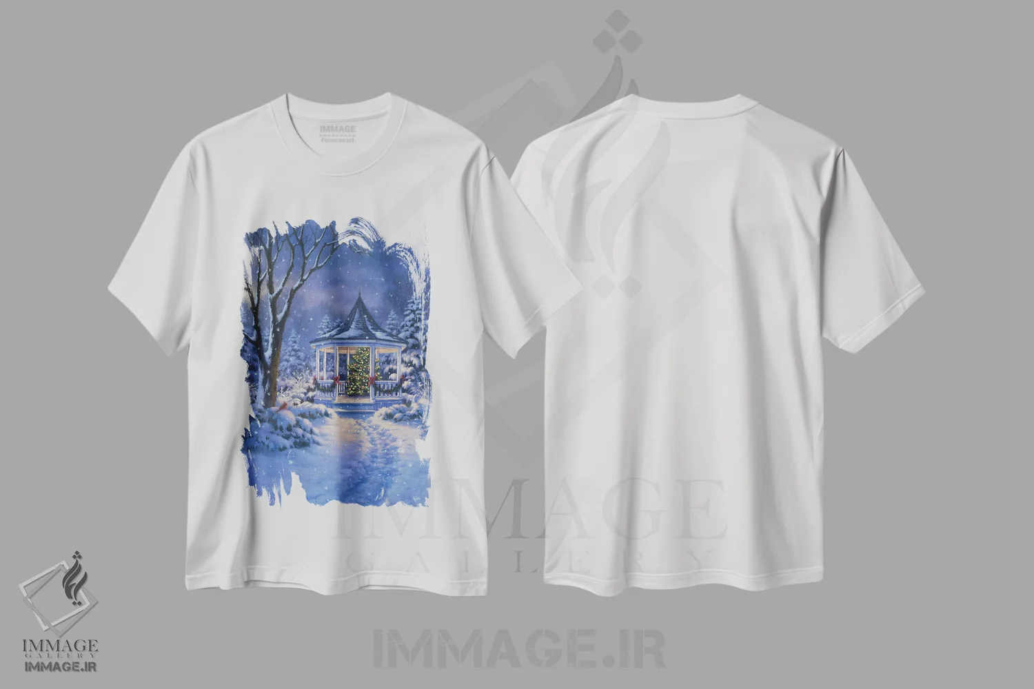 تیشرت سفید طرح دار آلاچیق تعطیلات، دکور تعطیلات اثر کربرت گوتیه | immage.ir