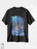 تیشرت مشکی طرح دار نمازخانه جنگل های شمالی، تزئینی اثر کربرت گوتیه | immage.ir