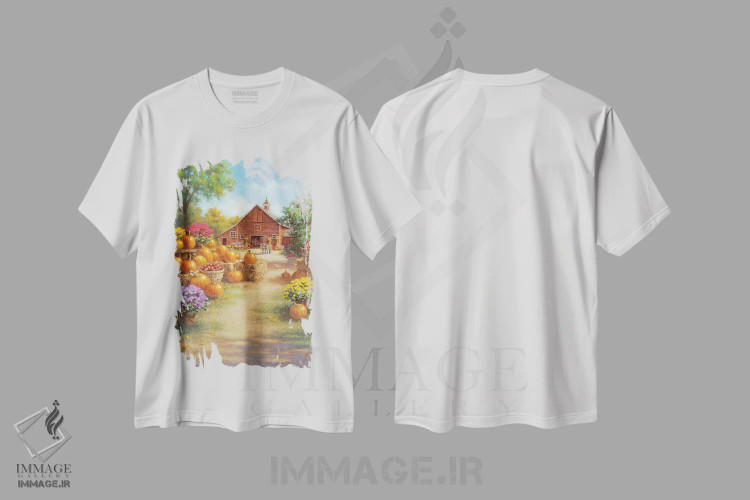تیشرت سفید طرح دار کدوهای انباری، دکور روستایی اثر کربرت گوتیه | immage.ir