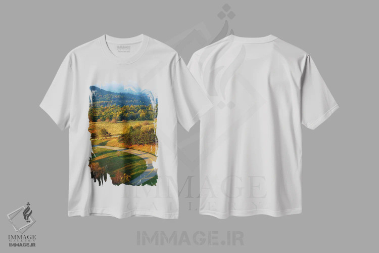 تیشرت سفید طرح دار آثار چارلز گرچ - immage.ir