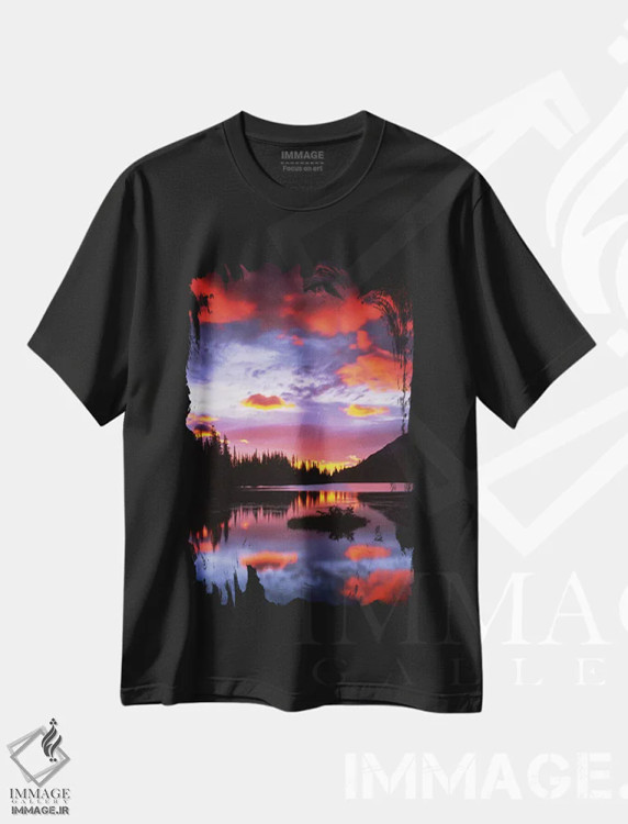 تیشرت مشکی طرح دار آثار چارلز گرچ - immage.ir