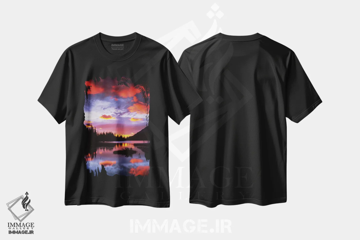 تیشرت مشکی طرح دار آثار چارلز گرچ - immage.ir