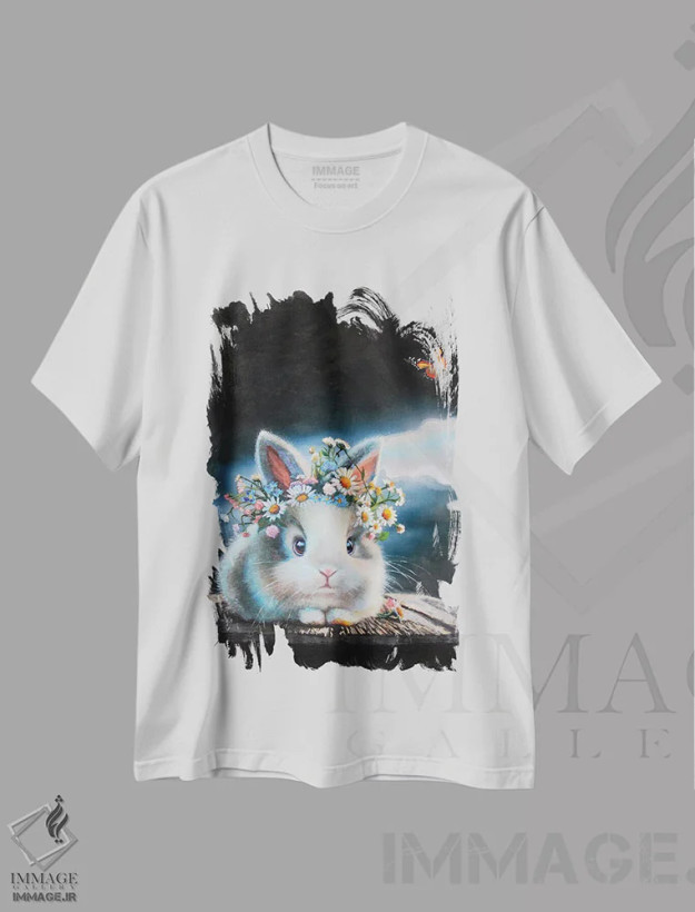 تیشرت سفید طرح دار روندا، دکور معاصر اثر کری گولر | فروشگاه ایماژ