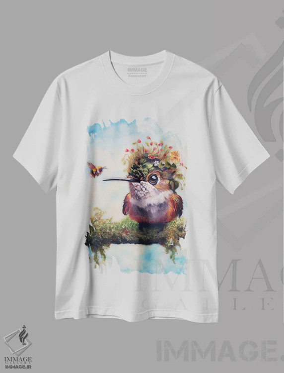 تیشرت سفید طرح دار ورونیکا، دکور معاصر اثر کری گولر | فروشگاه ایماژ