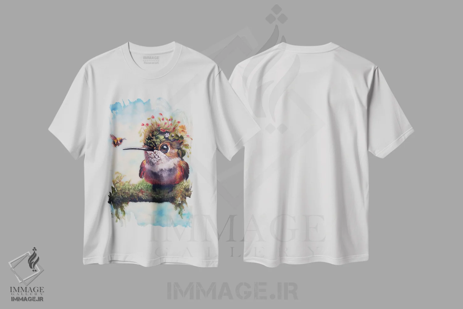 تیشرت سفید طرح دار ورونیکا، دکور معاصر اثر کری گولر | فروشگاه ایماژ