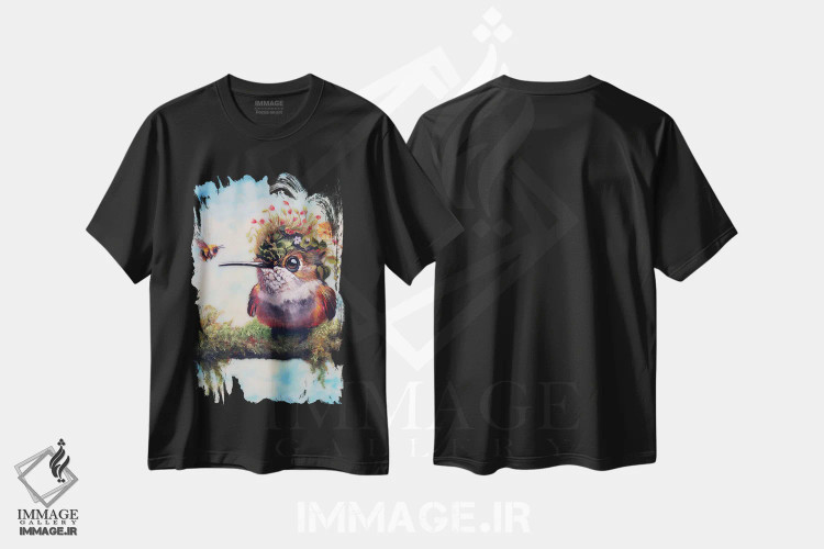 تیشرت مشکی طرح دار ورونیکا، دکور معاصر اثر کری گولر | immage.ir