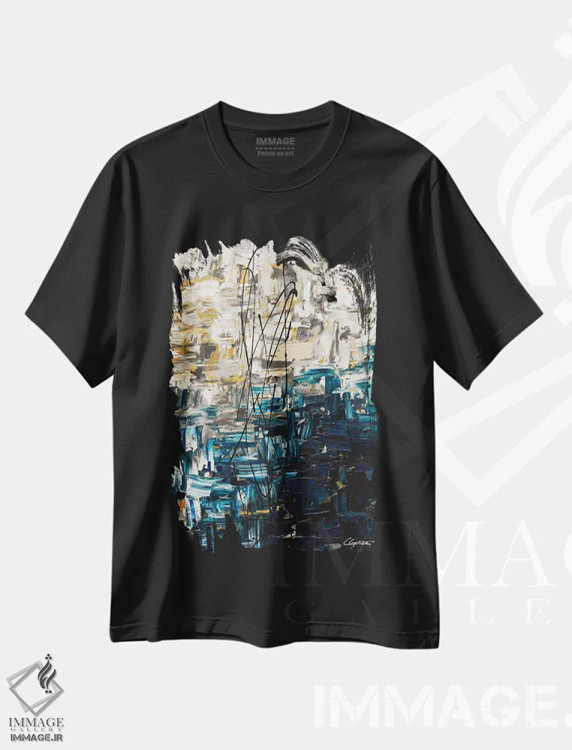 تیشرت مشکی طرح دار تصورسازی اثر کارمن گودز | فروشگاه ایماژ