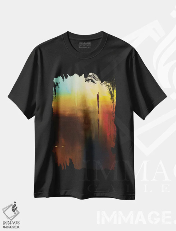 تیشرت مشکی طرح دار طبیعت اثر کارمن گودز | immage.ir