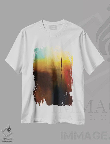 تیشرت سفید طرح دار طبیعت اثر کارمن گودز | فروشگاه ایماژ