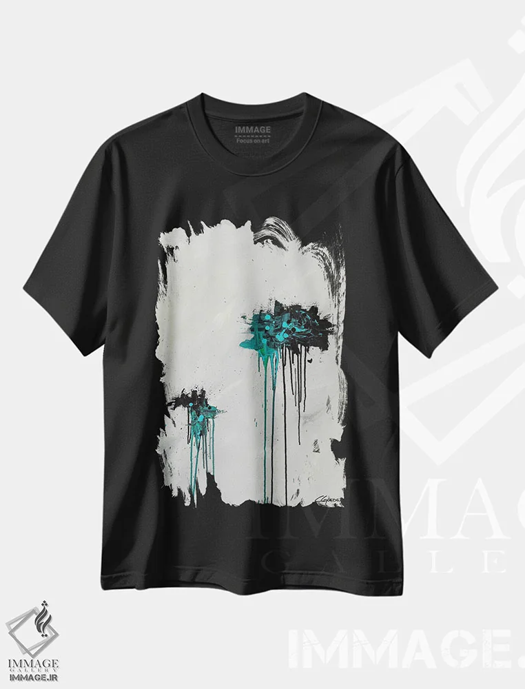 تیشرت مشکی طرح دار رویابافان اثر کارمن گودز | immage.ir