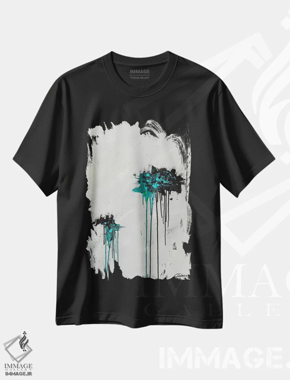 تیشرت مشکی طرح دار رویابافان اثر کارمن گودز | immage.ir