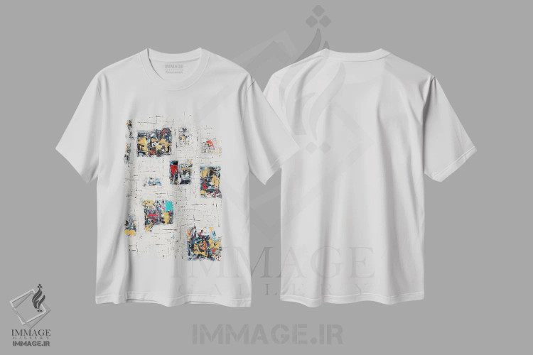 تیشرت سفید طرح دار لحظات ارزشمند اثر کارمن گودز | immage.ir