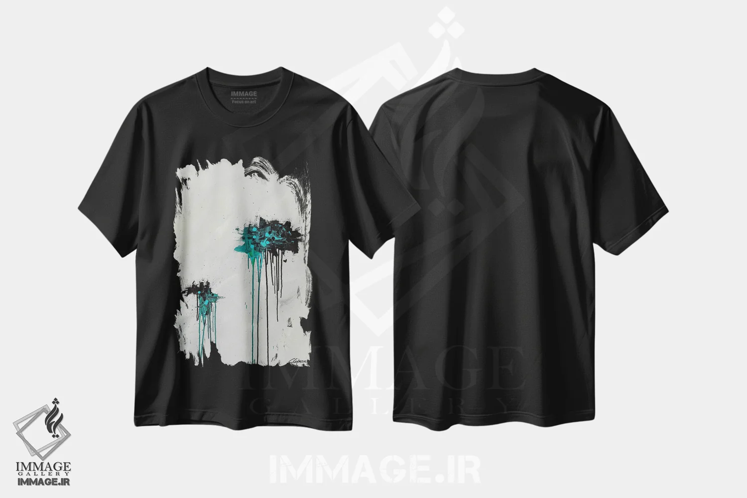 تیشرت مشکی طرح دار رویابافان اثر کارمن گودز | immage.ir