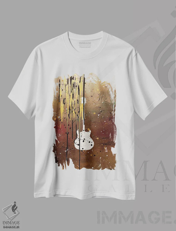 تیشرت سفید طرح دار احساس شیرین، هنر فاخر معاصر اثر کارمن گودز | immage.ir