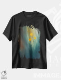 تیشرت مشکی طرح دار پرتوهای امید، آبستره اثر کارمن گودز | immage.ir