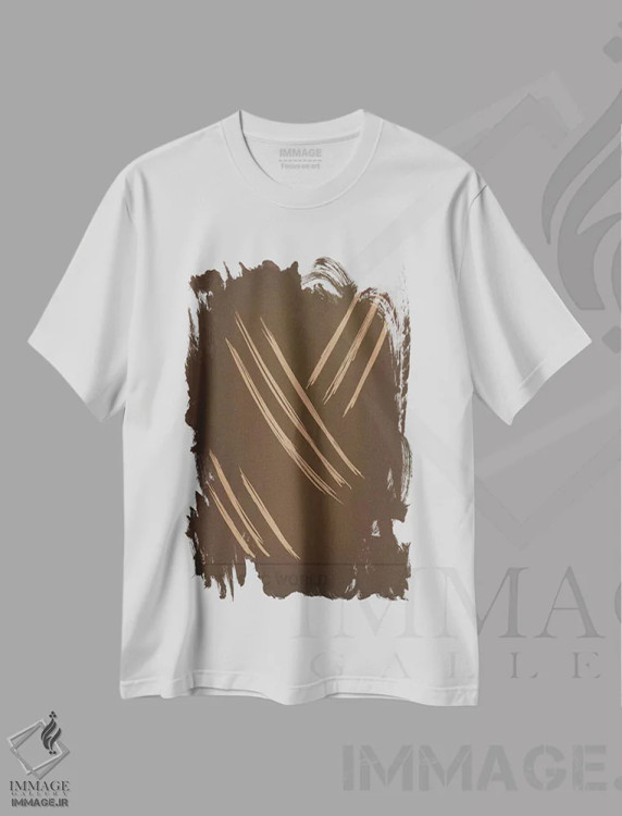 تیشرت سفید طرح دار رد پنجه دایناسور، تزئینی اثر فایو بای فایو کالکتیو | immage.ir