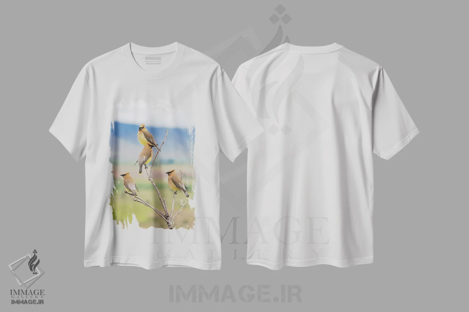 تیشرت سفید طرح دار Spring Migration,سدار وکس وینگ ها، مهاجرت بهاری، مدیوم اثر کن آرچر | immage.ir