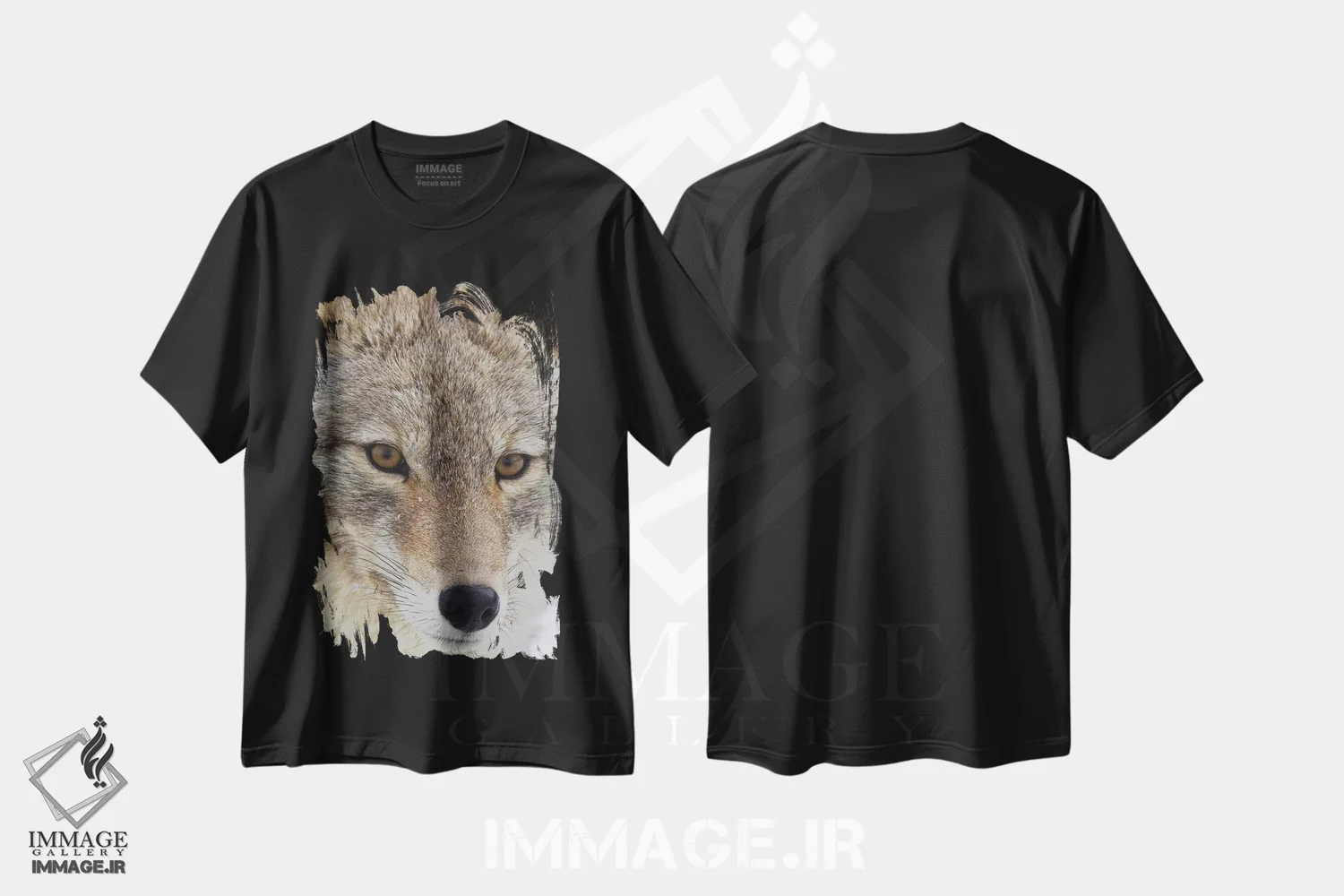 تیشرت مشکی طرح دار نمای نزدیک کایوت، مدیوم اثر کن آرچر | immage.ir