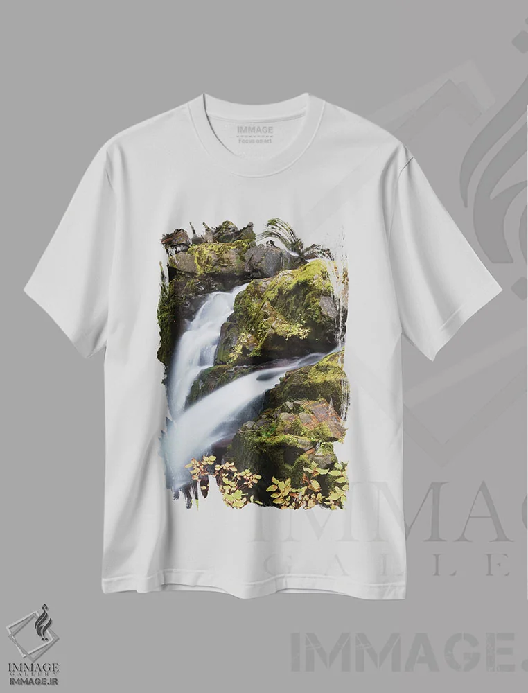 تیشرت سفید طرح دار Olympic National Park,آبشار سول دوک، پارک ملی المپیک، مدیوم اثر کن آرچر | immage.ir