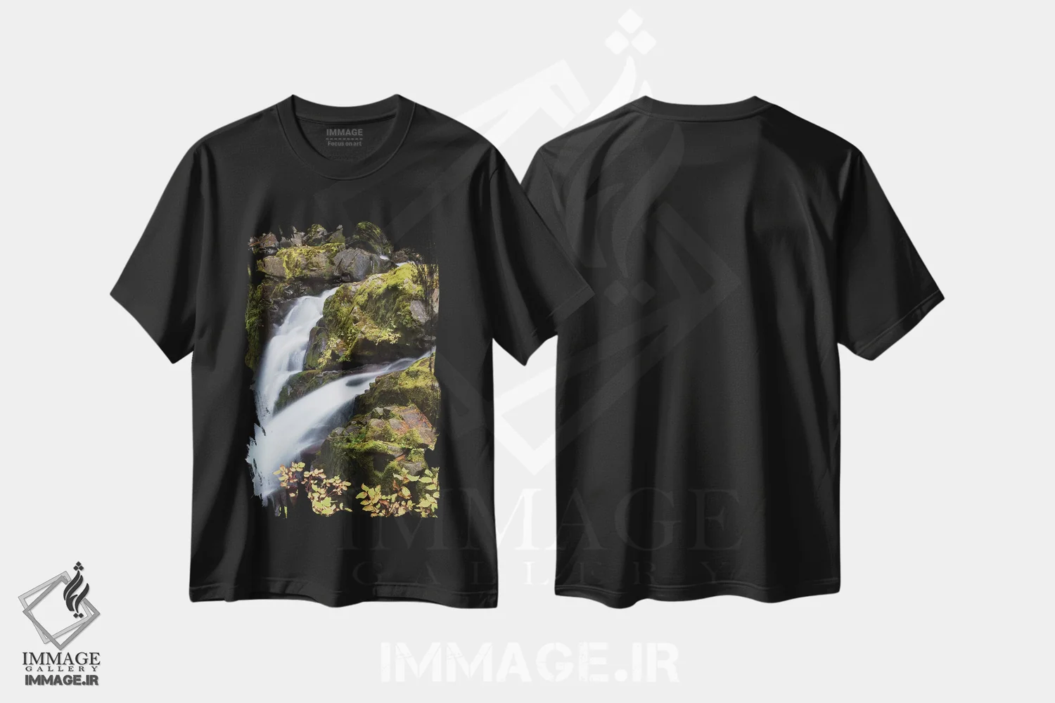 تیشرت مشکی طرح دار Olympic National Park,آبشار سول دوک، پارک ملی المپیک، مدیوم اثر کن آرچر | فروشگاه ایماژ