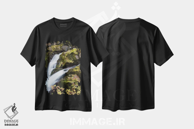 تیشرت مشکی طرح دار Olympic National Park,آبشار سول دوک، پارک ملی المپیک، مدیوم اثر کن آرچر | فروشگاه ایماژ