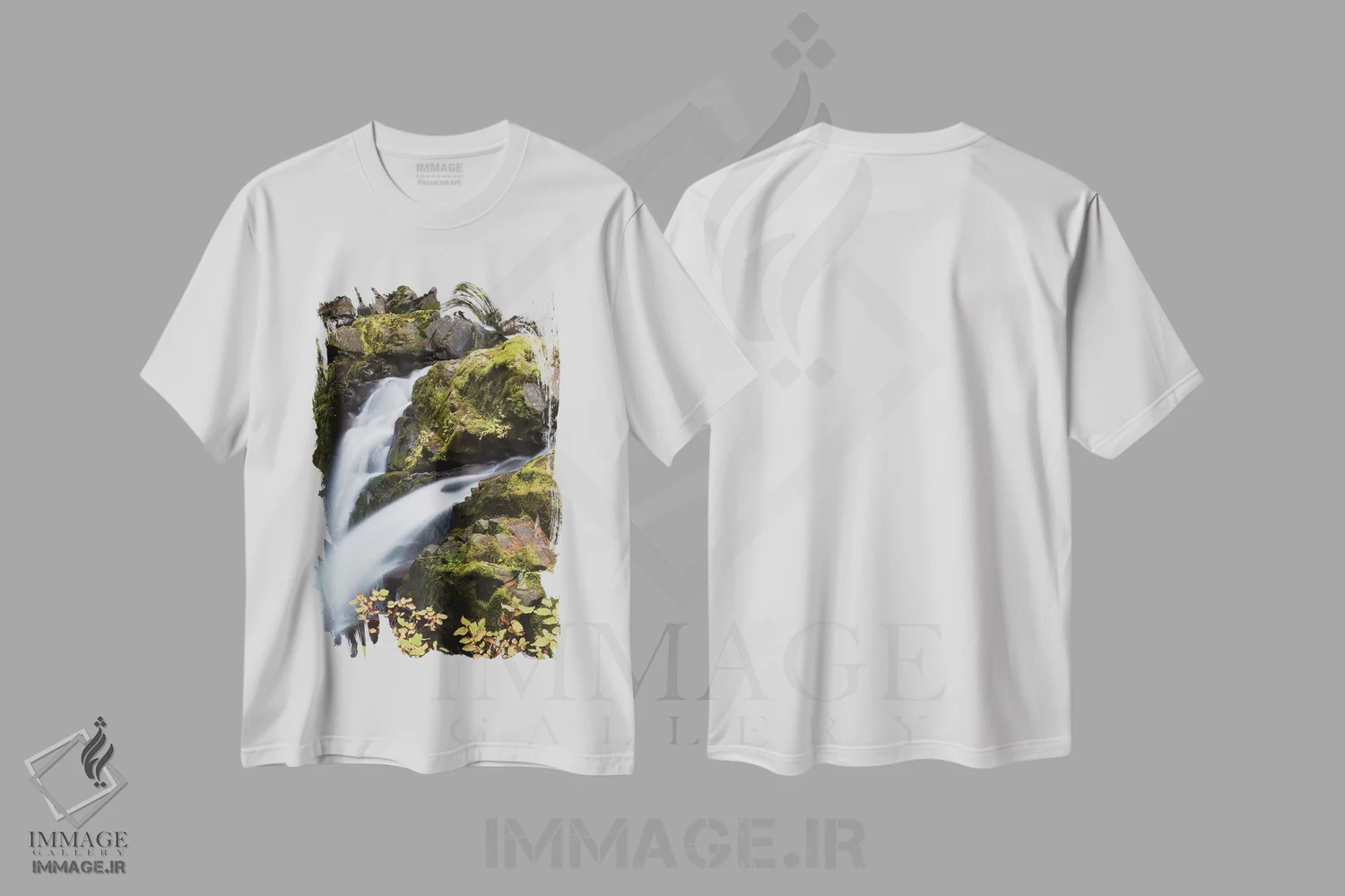 تیشرت سفید طرح دار Olympic National Park,آبشار سول دوک، پارک ملی المپیک، مدیوم اثر کن آرچر | immage.ir