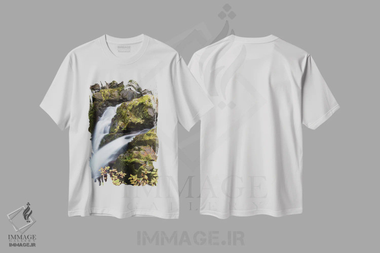 تیشرت سفید طرح دار Olympic National Park,آبشار سول دوک، پارک ملی المپیک، مدیوم اثر کن آرچر | immage.ir