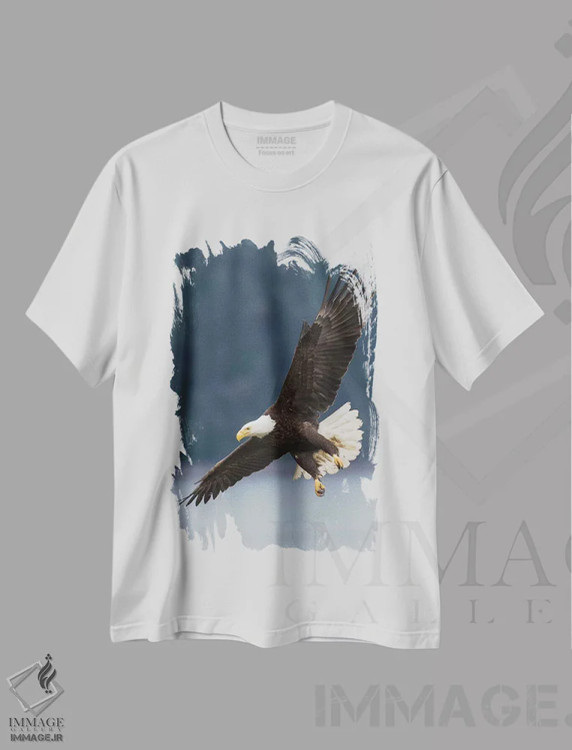 تیشرت سفید طرح دار عقاب سرسفید ۲، مدیوم اثر کن آرچر | immage.ir