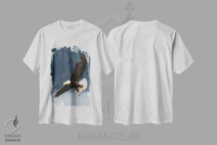 تیشرت سفید طرح دار عقاب سرسفید ۲، مدیوم اثر کن آرچر | immage.ir