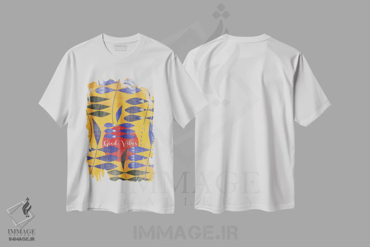 تیشرت سفید طرح دار حس خوب، هنر دیجیتال اثر چایا شرادر | فروشگاه ایماژ