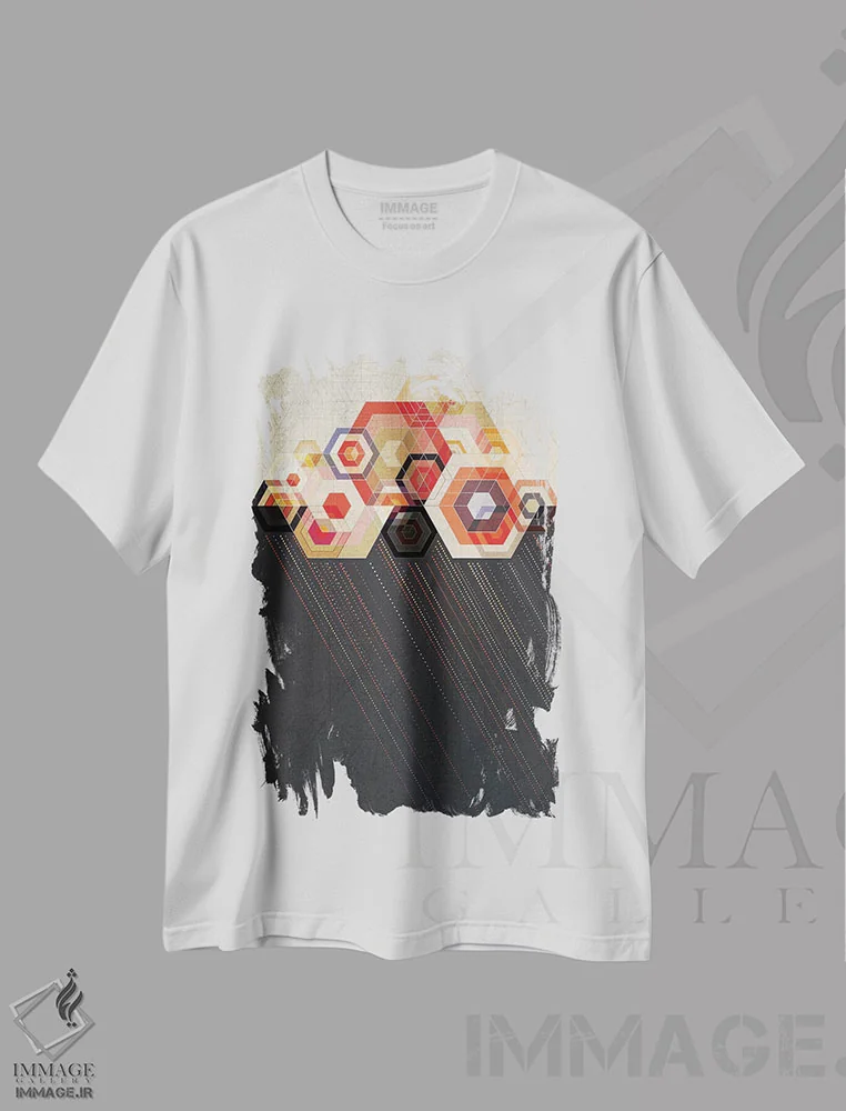 تیشرت سفید طرح دار ابر بارانی اثر چایا شرادر | immage.ir