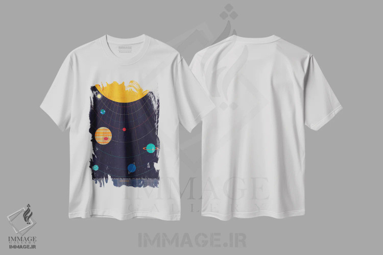 تیشرت سفید طرح دار نقل قول جهان اینشتین، تزئینی اثر چایا شرادر | فروشگاه ایماژ