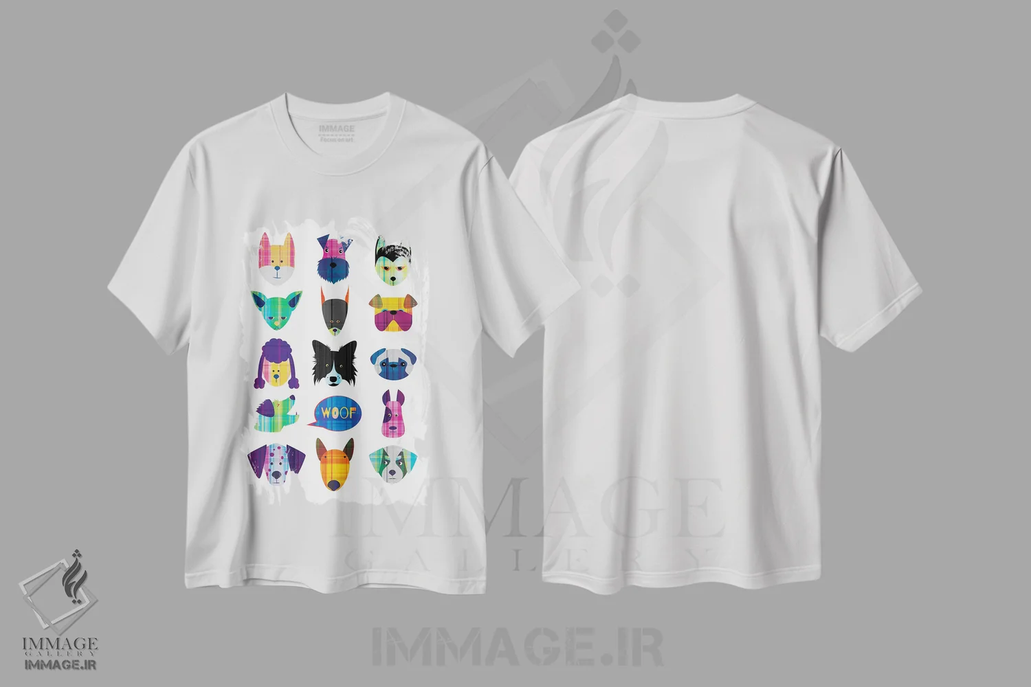 تیشرت سفید طرح دار سگ ها، تزئینی اثر چایا شرادر | immage.ir