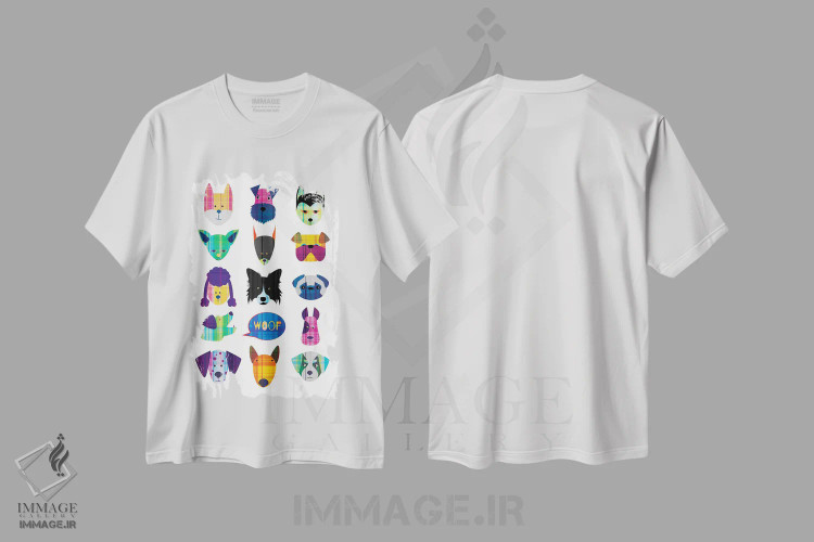 تیشرت سفید طرح دار سگ ها، تزئینی اثر چایا شرادر | immage.ir