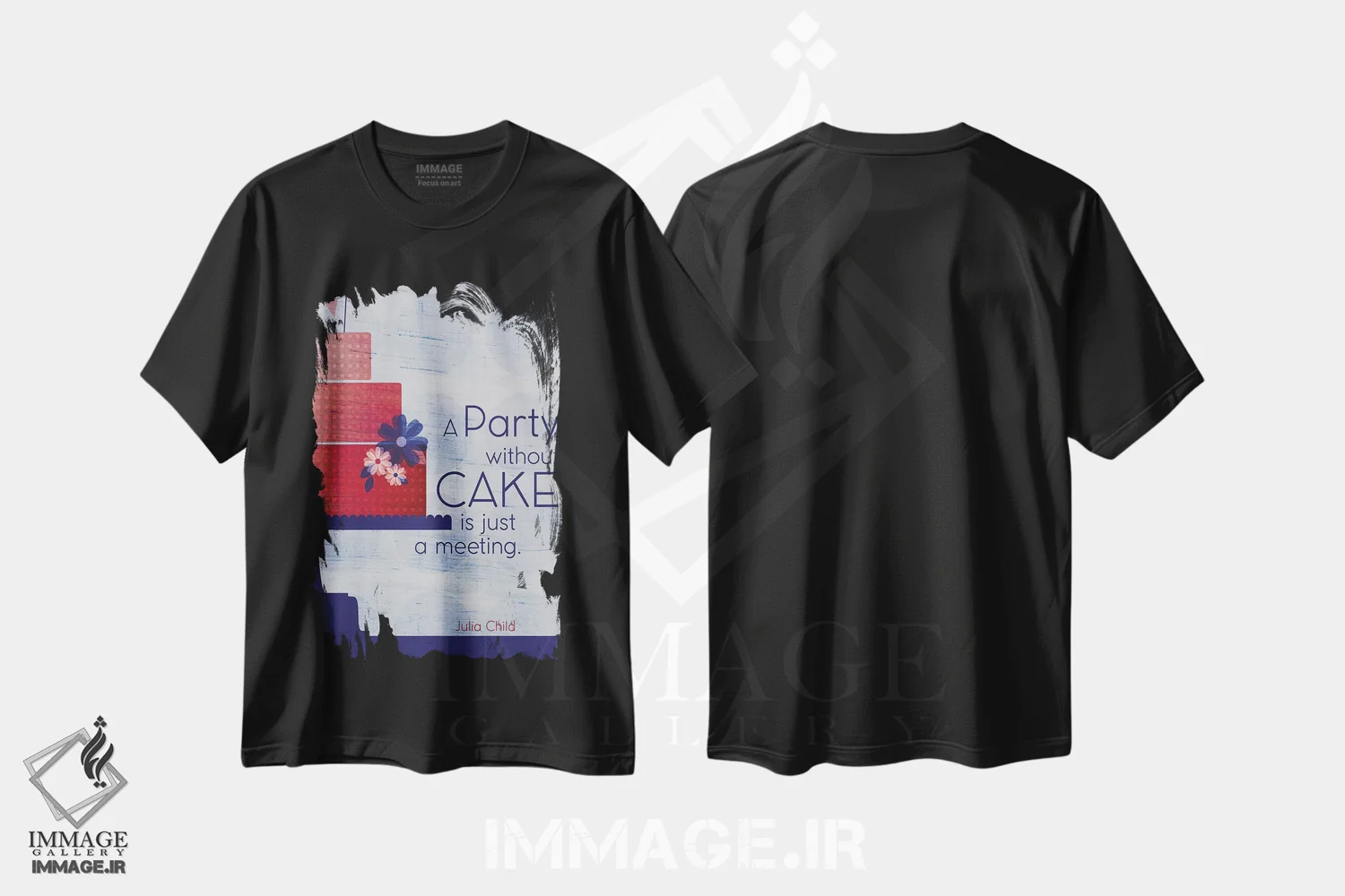 تیشرت مشکی طرح دار نقل قول شیرینی جولیا، تزئینی اثر چایا شرادر | immage.ir