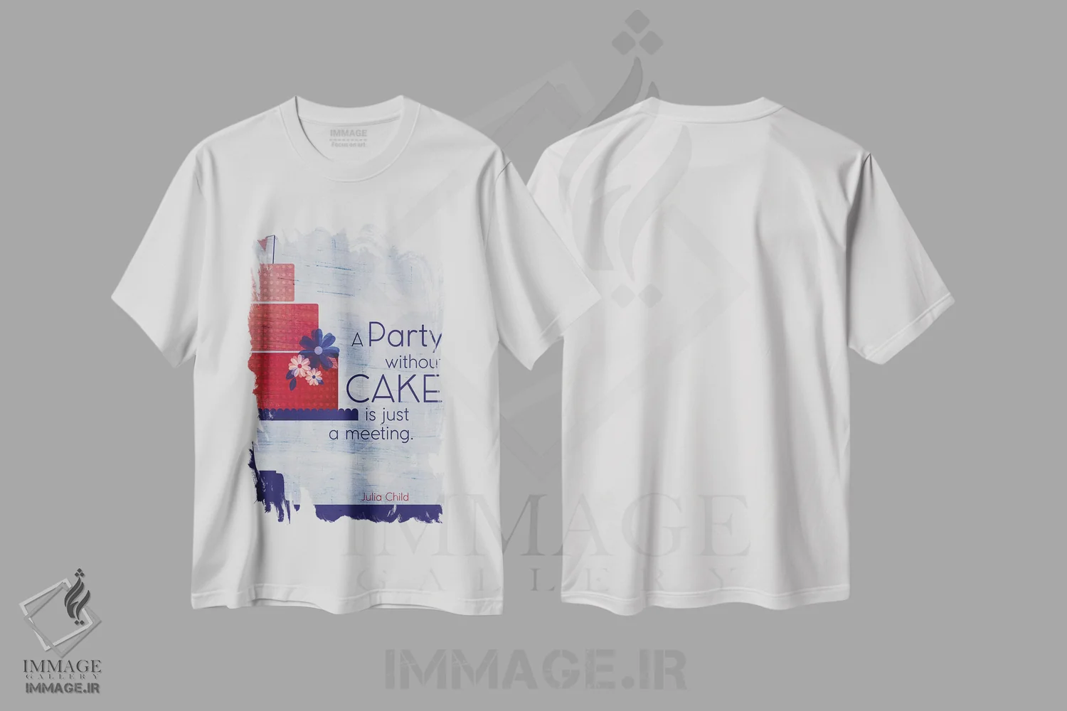 تیشرت سفید طرح دار نقل قول شیرینی جولیا، تزئینی اثر چایا شرادر | فروشگاه ایماژ