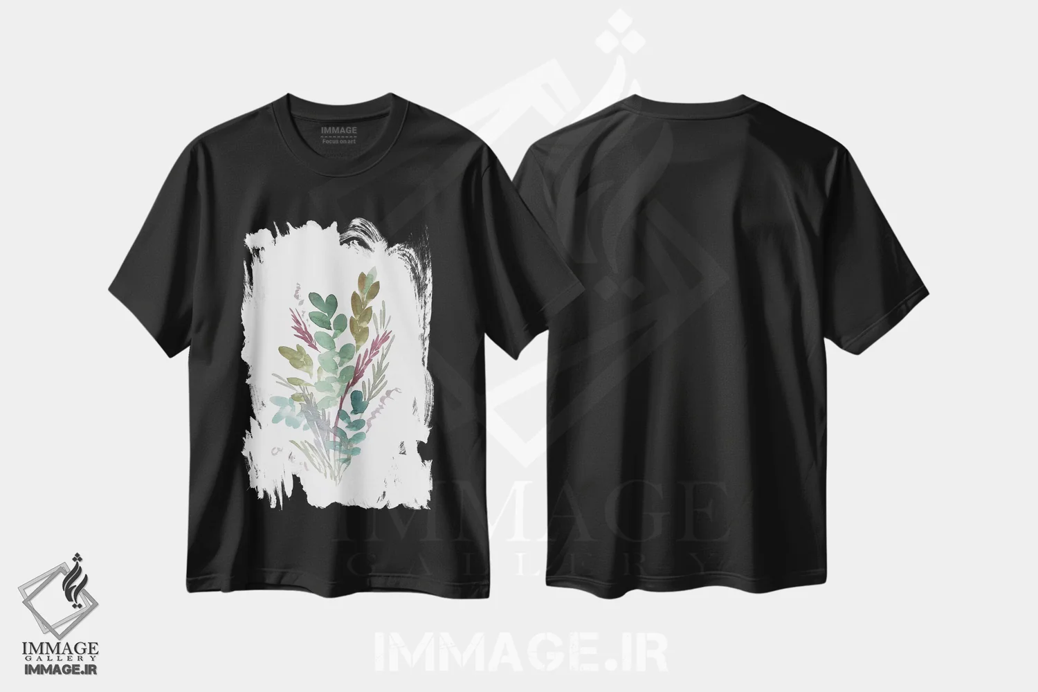 تیشرت مشکی طرح دار گل های روستایی ۱، تزئینی اثر مارسی چپمن | immage.ir