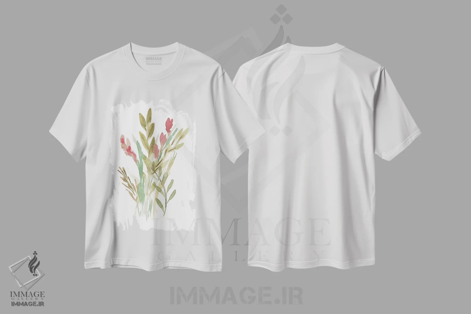 تیشرت سفید طرح دار گل های روستایی ۴، تزئینی اثر مارسی چپمن | فروشگاه ایماژ